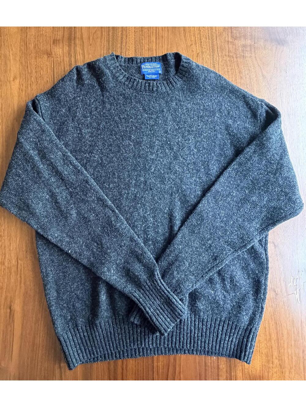 Pendleton 100% Shetland Wool Crewneck Sweater Heather Gray - Size L